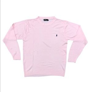 Vintage Pink Polo Cashmere sweater 
sz XL color Pale Pink